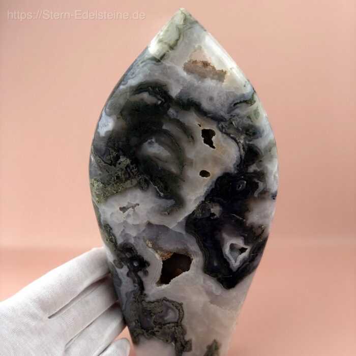 Freiformen - Freiform Moosachat Flamme – Bild 4