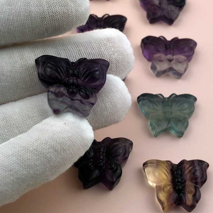 Schnitzereien - Fluorit Schmetterling CNC – Bild 2