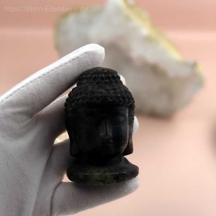 schnitzereien-Labradorit-Buddhakopf2 Schnitzereien - Buddhakopf Labradorit – Bild 2