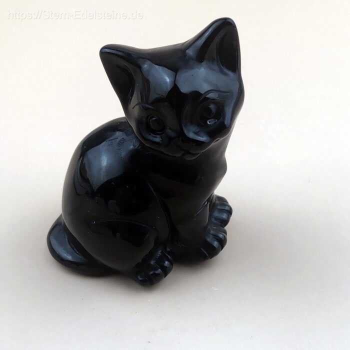 Schnitzereien - Obsidian Katze – Bild 2