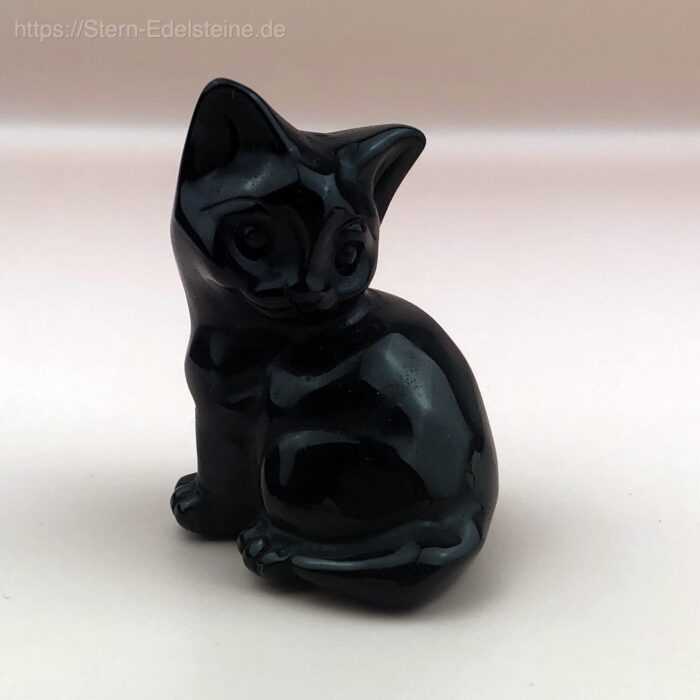 Schnitzereien - Obsidian Katze – Bild 3