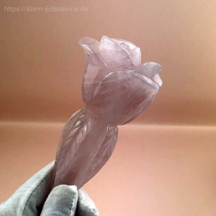 Schnitzereien - Rose Rosenquarz XL – Bild 4