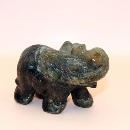 Schnitzereien - Moosachat Elefant XXL